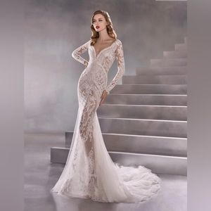Atelier Pronovias Interstellar Lace Wedding Dress Size 8
